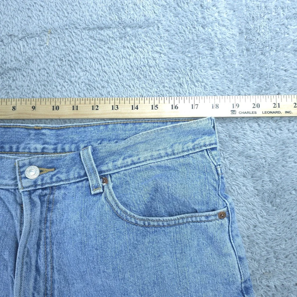 Levis 550 Denim Shorts Mens 36 Blue Relaxed Fit Bermuda Light Wash 12 Inseam